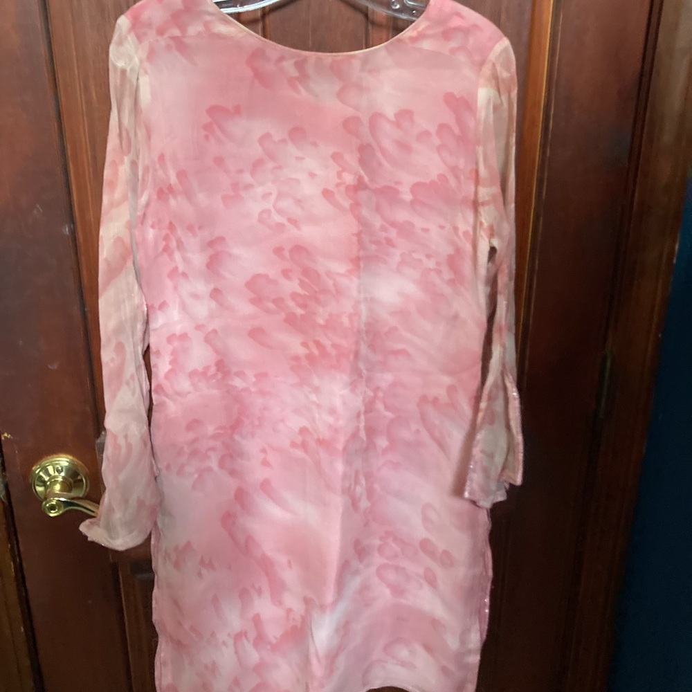 Pink Watercolor chiffon kameez